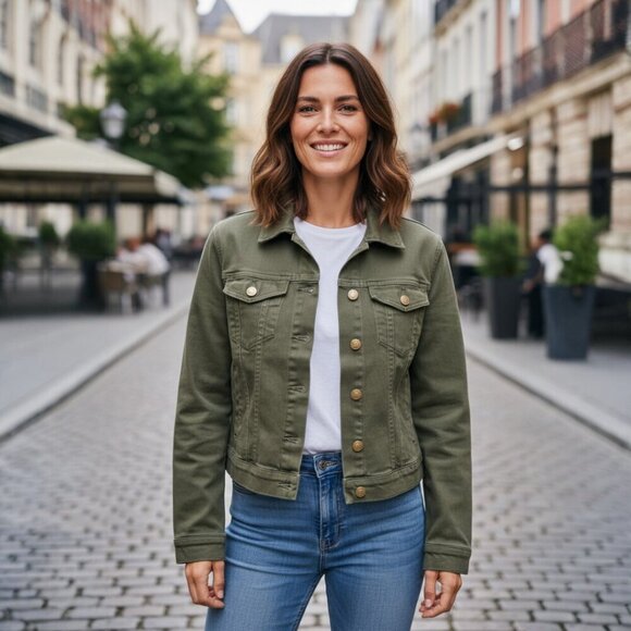 Bagatelle Collection Jackets & Blazers - Bagatelle Collection New York Olive Green Cropped Utility Jacket – Size XS